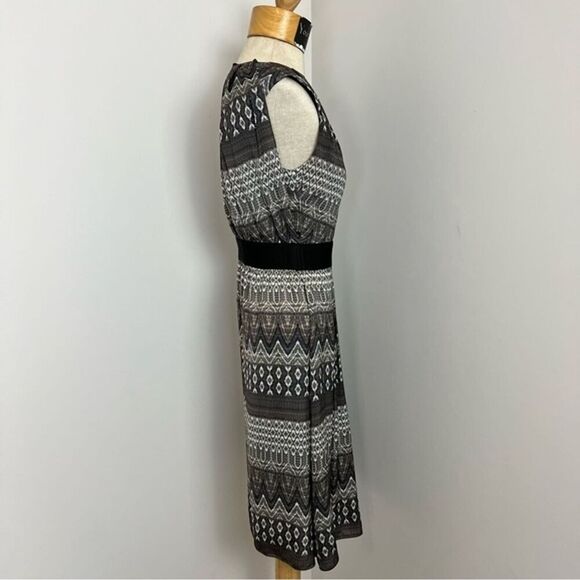 L'AGENCE Printed Gray White Sleeveless Midi Dress size 0 (0276) - Picture 3 of 5